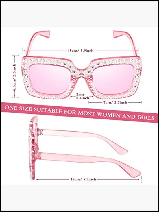 Rhinestone Bling Crystal Sunglasses Retro Disco Glasses for Women main image 7